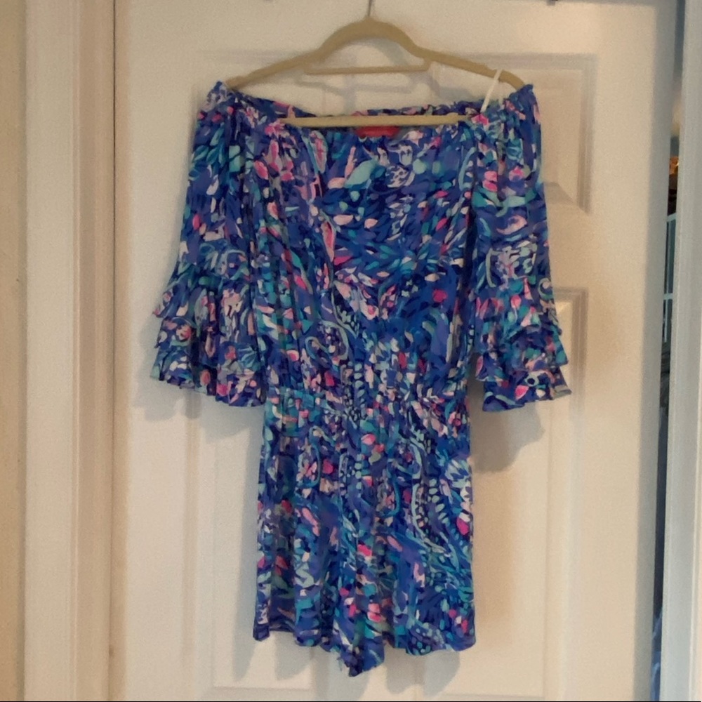 Lilly Pulitzer off shoulder romper, XS